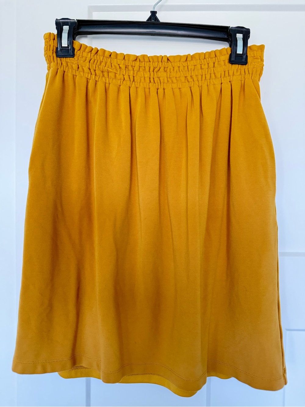 Women's Mustard Elastic-Waist Skirt
